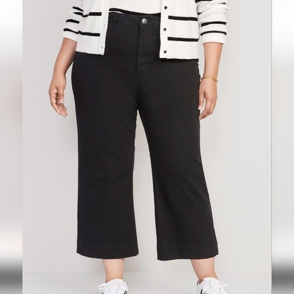 22 • Old Navy •High-Waisted Wide-Leg Cropped Chino Pants 813 - Picture 1 of 4